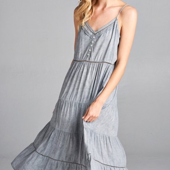 NWT Oddi Lace-Up Midi Sundress - Picture 2 of 5